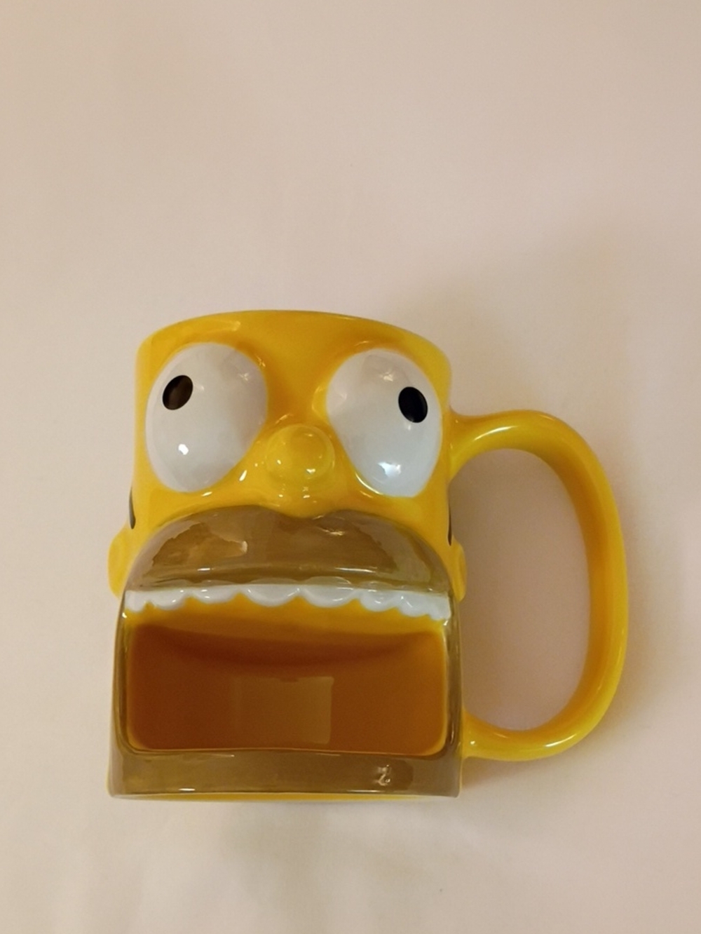 Yellow Character Ceramic Mug with Built-In Spoon Holder